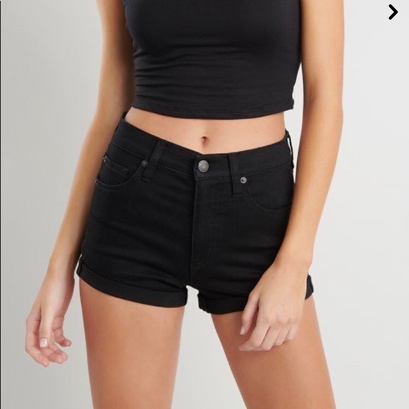Garage Black High Waisted Denim Shorts 